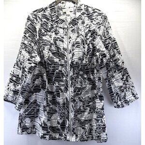 Coldwater Creek Full Zip Lightweight Jacket Size 14 Large No Stretch Burnout